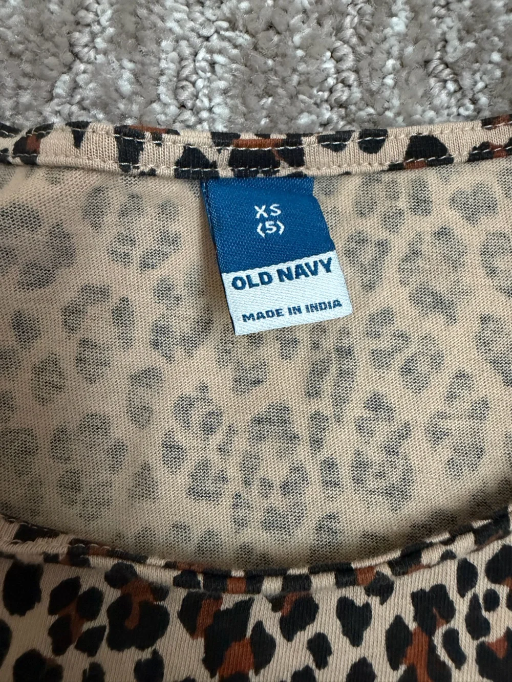Leopard Print Dress - Black and Brown on Cream